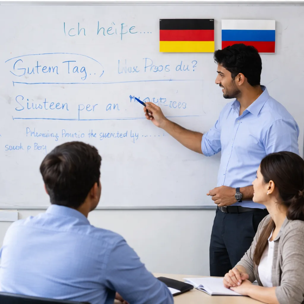 German language lesson in progress